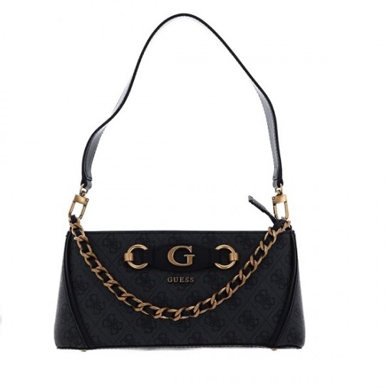 Guess Izzy Top Zip Shoulder Bag SB865418-CLO Coal Logo Guess Izzy Top Zip Shoulder Bag SB865418-CLO Coal Logo