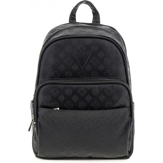 Guess Women's Embossed Logo Backpack Black 26x39x12.5cm Guess Women's Embossed Logo Backpack Black 26x39x12.5cm