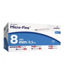 Embecta Micro-Fine U-100 Insulin Syringes 0.5ml 29G 12.7mm 100pcs