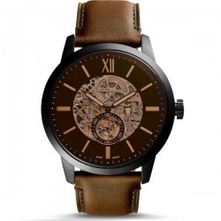 Fossil ME3155 Herren Automatik Skeleton Uhr 48mm mit Braunem Lederarmband Fossil ME3155 Herren Automatik Skeleton Uhr 48mm mit Braunem Lederarmband