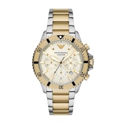 Emporio Armani Sea Explorer AR11606 Men's Watch 43mm Chronograph Quartz Two-Tone Stainless Steel Bracelet 100m Emporio Armani Sea Explorer AR11606 Men's Watch 43mm Chronograph Quartz Two-Tone Stainless Steel Bracelet 100m