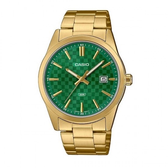 Casio Collection MTP-VD03G-3A Men's Quartz Watch Green Dial Gold Stainless Steel Bracelet 41mm Casio Collection MTP-VD03G-3A Men's Quartz Watch Green Dial Gold Stainless Steel Bracelet 41mm