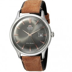Orient Bambino Version 4 AC08003A Men's Automatic Watch with Brown Suede Leather Strap 42mm