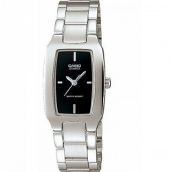 Timeless LTP-1165A-1C2DF Women's Quartz Watch Black Dial Silver Stainless Steel Bracelet