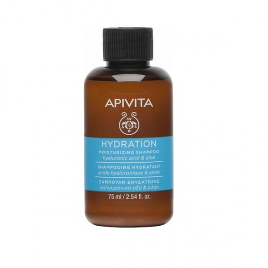 APIVITA Holistic Hair Care Mini Moisturizing Shampoo with Hyaluronic Acid & Aloe 75ml