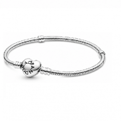 Pandora Moments Heart Clasp Snake Chain Bracelet 590719-21 Sterling Silver 21cm Pandora Moments Heart Clasp Snake Chain Bracelet 590719-21 Sterling Silver 21cm