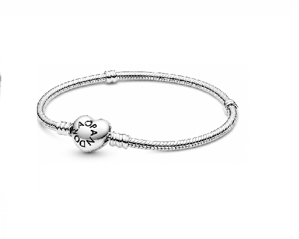 Pandora Moments Heart Clasp Snake Chain Bracelet 590719-21