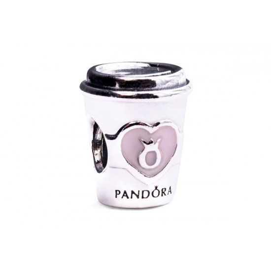 Pandora Drink To Go Coffee Cup Charm 797185EN160 Sterling Silver 925 with Pink Enamel Pandora Drink To Go Coffee Cup Charm 797185EN160 Sterling Silver 925 with Pink Enamel