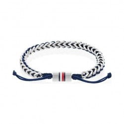 Tommy Hilfiger 2790511 Men's Chain Bracelet Stainless Steel with Navy Cord 20cm Tommy Hilfiger 2790511 Men's Chain Bracelet Stainless Steel with Navy Cord 20cm