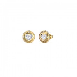Guess JUBE03349JWYGT/U Hearts Earrings made of Steel Gold Plated with Stones Guess JUBE03349JWYGT/U Hearts Earrings made of Steel Gold Plated with Stones
