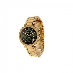 Michael Kors Parker MK6263 Women's Chronograph Watch 39mm with Green Dial & Gold Stainless Steel Bracelet