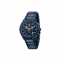 Maserati R8873642008Stile Ανδρικό Ρολόι Χρονογράφος Quartz 45mm με Μπλε Μεταλλικό Μπρασελέ Maserati R8873642008Stile Ανδρικό Ρολόι Χρονογράφος Quartz 45mm με Μπλε Μεταλλικό Μπρασελέ