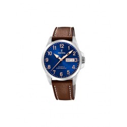 Festina Classics F20358/B Men's Quartz Watch Blue Dial Brown Leather Strap 40mm Festina Classics F20358/B Men's Quartz Watch Blue Dial Brown Leather Strap 40mm
