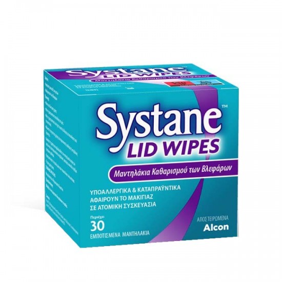 ALCON Systane Lid Wipes Εμποτισμένα Μαντηλάκια Καθαρισμού 30τμχ