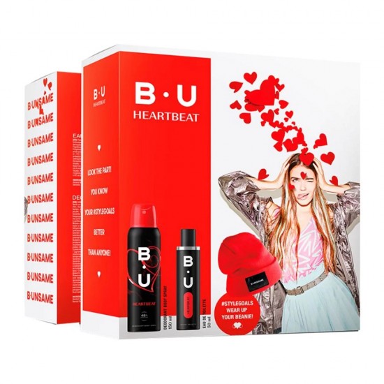 B.U. Heartbeat Set EDT 50ml, Deodorant 150ml & Gift Beanie