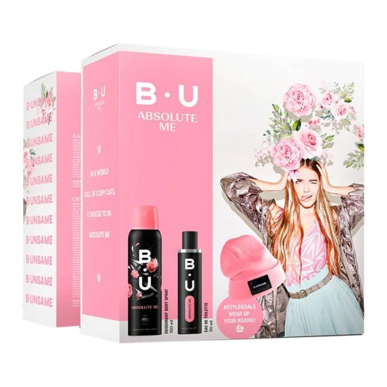 B.U. Absolute Me Set Eau de Toilette 50ml, Deodorant Spray 150ml & Gift Beanie