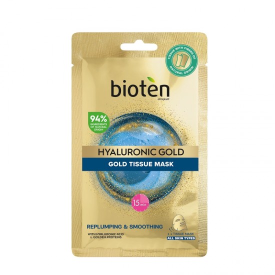 BIOTEN Hyaluronic Gold Υφασμάτινη Μάσκα Προσώπου για Ενυδάτωση 25ml