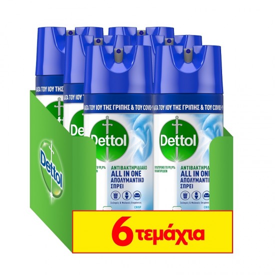 DETTOL All-in-One Disinfectant Spray One Crisp Linen 6x400ml