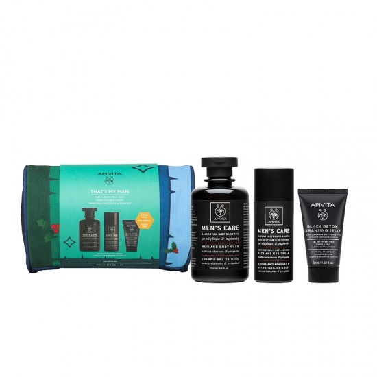 APIVITA Promo That’s My Man Anti-Wrinkle Face Cream 50ml, Black Detox Cleansing Jelly 50ml & Hair and Body Wash 250ml APIVITA Promo That’s My Man Anti-Wrinkle Face Cream 50ml, Black Detox Cleansing Jelly 50ml & Hair and Body Wash 250ml
