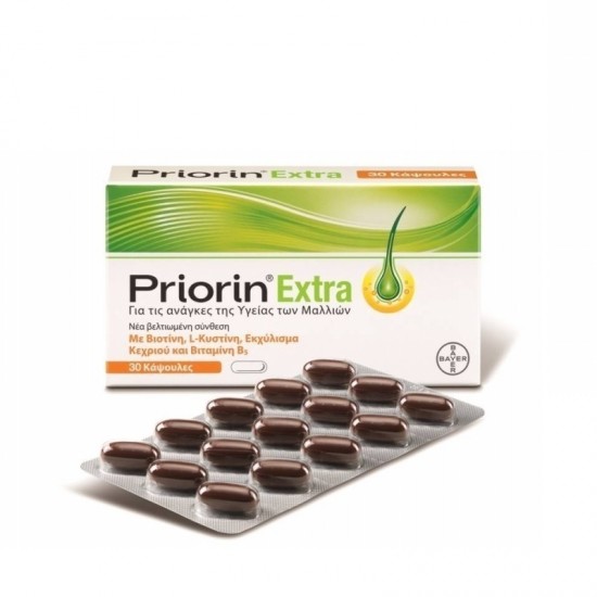BAYER Priorin Extra Vitamin - Anti-hair loss treatment for hair regeneration - 30 tablets