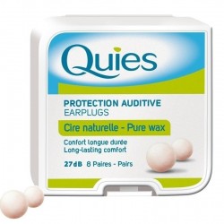 Quies Earplugs Auditory Protection Cire Naturelle 8 pairs