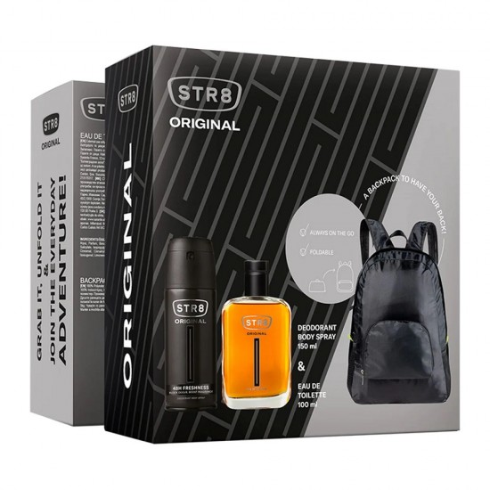 STR8 Original Set EDT 100ml, Body Deodorant Spray 150ml & Backpack