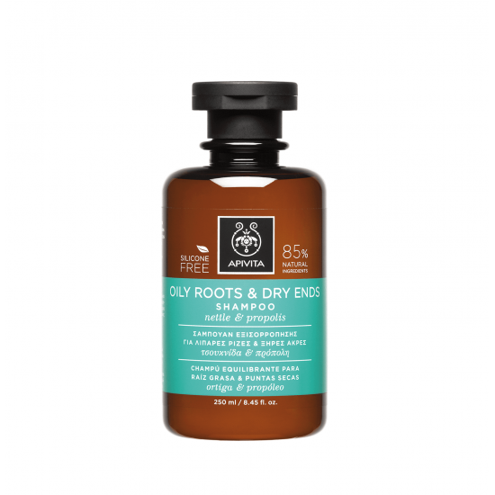 APIVITA Holistic Hair Care Nettle & Propolis Sampon pentru scalp gras si fire de par cu terminatii uscate 250ml