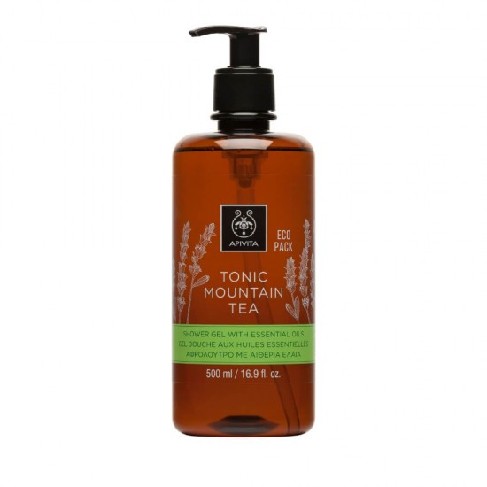 APIVITA Tonic Mountain Tea Shower Gel with Essential Oils Ecological Packaging 500ml