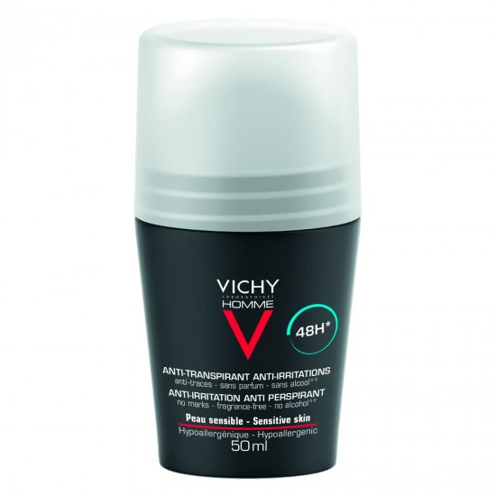 Vichy Homme Deodorant Anti-Perspirant Roll-on Sensitive Skin 48h 50 ml