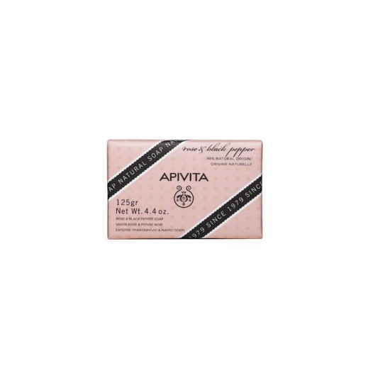 APIVITA Natural Soap Σαπούνι με Τριαντάφυλλο & Μαύρο Πιπέρι 125gr