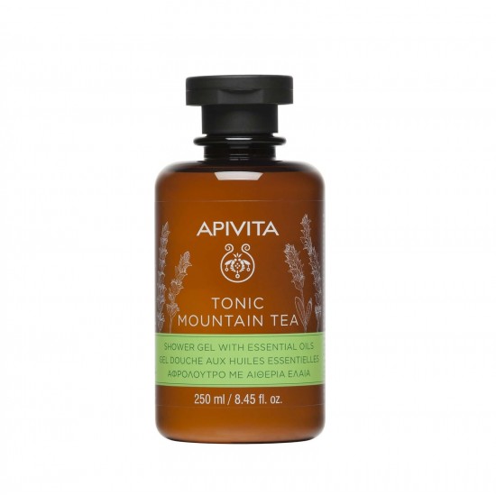 APIVITA Tonic Mountain Tea Shower Gel with Essential Oils - Αφρόλουτρο με Αιθέρια έλαια - Τσάι του Βουνού 250ml