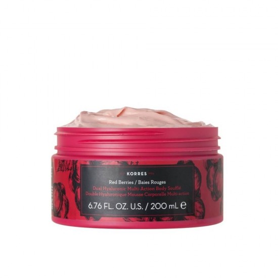 KORRES Red Berries Dual Hualuronic Multi Action Body Souffle Βαθιά Ενυδάτωση Σώματος με Άρωμα Μούρων 200ml