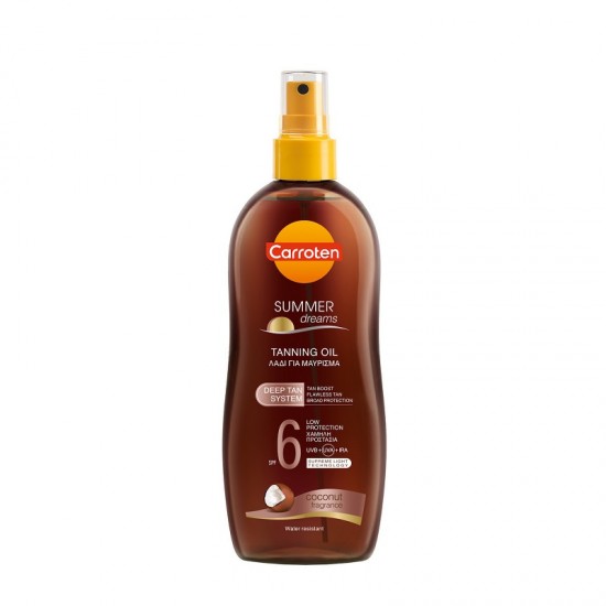 CARROTEN Summer Dreams Tanning Oil Deep Tan SPF6 Αντηλιακό Λάδι Σώματος με Έλαιο Καρύδας 200ml