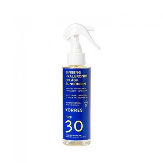KORRES Ginseng Hyaluronic Splash Sunscreen Face Cream with Hyaluronic Acid SPF30 150ml