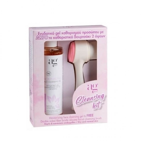 AG PHARM Cleansing Kit Moisturizing Cleansing Gel for Dry/Normal Skin 200ml & Double Sided Face Brush AG PHARM Cleansing Kit Moisturizing Cleansing Gel for Dry/Normal Skin 200ml & Double Sided Face Brush