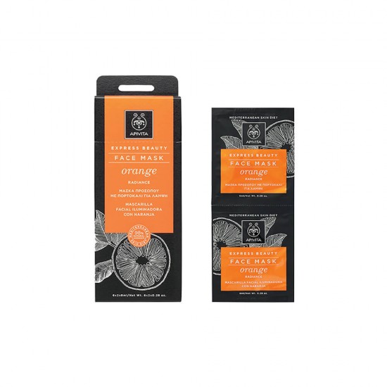 APIVITA Express Beauty Brightening Face Mask with Orange 2 x 8ml