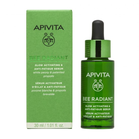 APIVITA Bee Radiant Serum Peony, Ορός Ενεργοποίησης Λάμψης για Ξεκούραστη Όψη 30ml