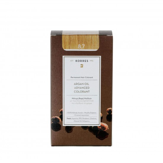 KORRES Argan Oil Advanced Colorant - Permanent Hair Dye 8.7 Caramel