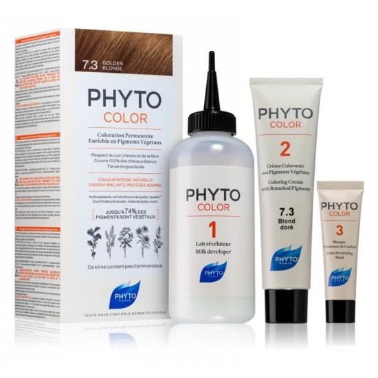 PHYTO Phytocolor Coloration Permanente Μόνιμη Βαφή Μαλλιών 7.3 Ξανθό Χρυσό 50ml