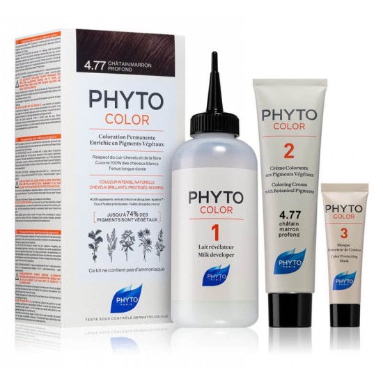 PHYTO Phytocolor Permanent Hair Color 4.77 Intense Brown 50ml