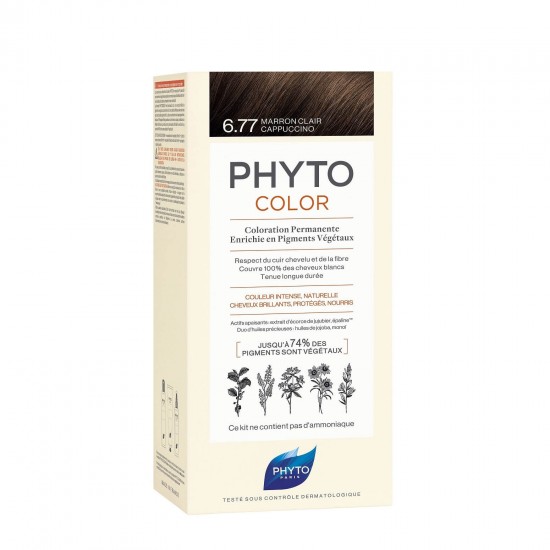 PHYTO Phytocolor Permanent Hair Color 6.77 Light Brown Cappuccino 50ml