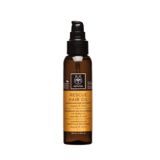 APIVITA Holistic Hair Care Rescue Hair Oil with Argan & Olive Oil 100ml APIVITA Holistic Hair Care Rescue Hair Oil with Argan & Olive Oil 100ml