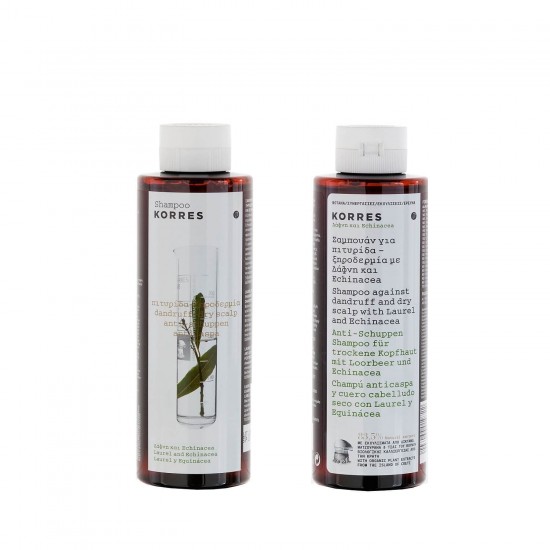 KORRES Laurel And Echinacea Sampon pentru scalp uscat si matreata 2x250ml