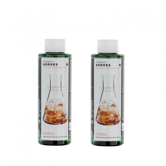 KORRES Cystine & Glycoprotein Shampoo Against Hair Loss for Women 2x250ml