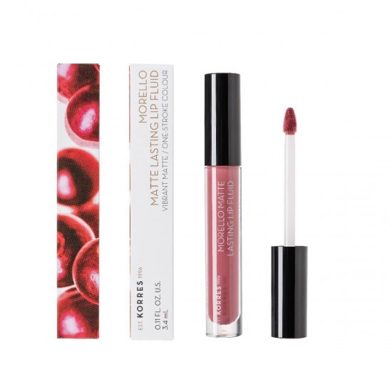 KORRES Morello Matte Lasting Lip Fluid - Υγρό Κραγιόν 10 Damask Rose 3.4ml