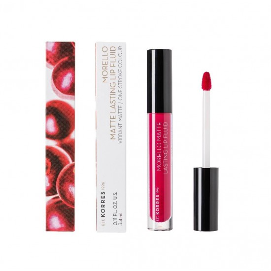 KORRES Morello Matte Lasting Lip Fluid - Υγρό Κραγιόν 29 Strawberry Kiss 3.4ml