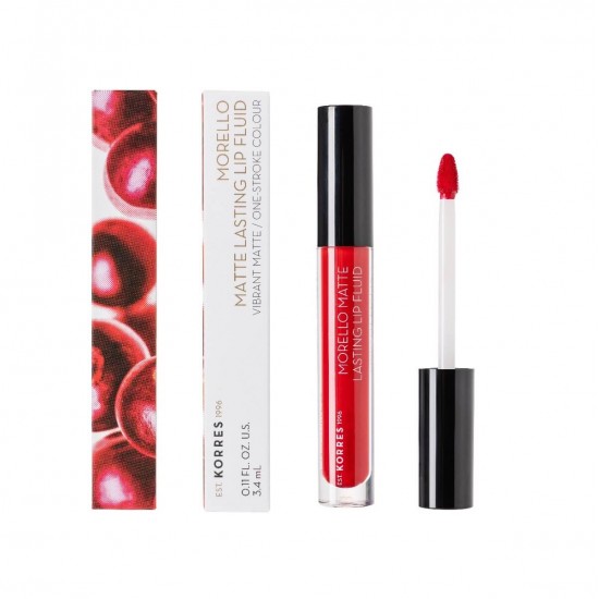 KORRES Morello Matte Lasting Lip Fluid - Υγρό Κραγιόν 53 Red Velvet 3.4ml