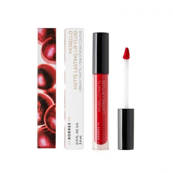 KORRES Morello Matte Lasting Lip Fluid - Υγρό Κραγιόν 52 Poppy Red 3.4ml