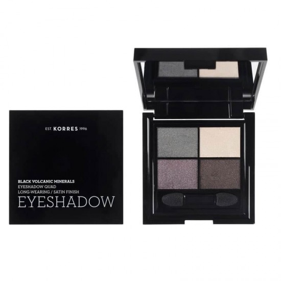 KORRES Black Eyeshadow Volcanic Minerals Quad Satin Finish The Naked Smokey 5g KORRES Black Eyeshadow Volcanic Minerals Quad Satin Finish The Naked Smokey 5g