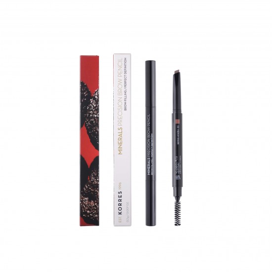 KORRES Minerals Precision Brow Pencil - Μολύβι Για Γέμισμα Φρυδιών 02 Μεσαία Απόχρωση 0.2g